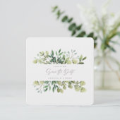 エレガントGreenery Save The Date結婚式招待状 セーブザデート (スタンド正面)