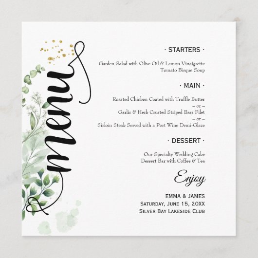 エレガントGreenery Script Roundのフラ結婚ットメニュー メニュー (正面)