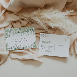 エレガントGreenery Thank Youポストカード ポストカード