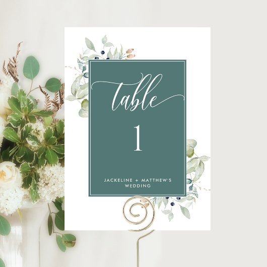 エレガントGreenry 結婚's Table Number, Green