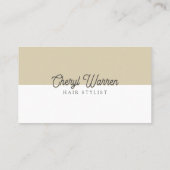 エレガントHairstylist Script White & Biege ミニマル ロイヤリティカード (裏面)