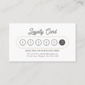 エレガントHairstylist Script White & Biege ミニマル ロイヤリティカード (正面)