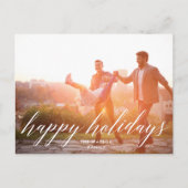 エレガントHappy Holidays Christmas Photo シーズンポストカード (正面)