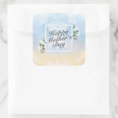 エレガントHappy Mother's Dayフローラフレームステッカー スクエアシール (バッグ)