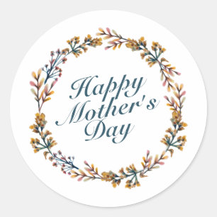 エレガントHappy Mother's Dayフローラリース ラウンドシール