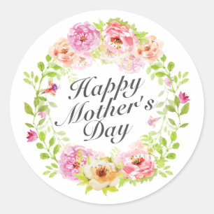 エレガントHappy Mother's Dayフローラリース ラウンドシール