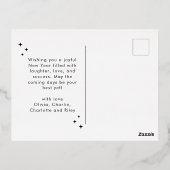 エレガントHappy New Year写真モダンヴィンテージ 箔シーズンポストカード (裏面)