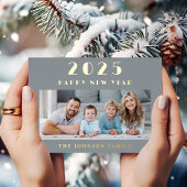 エレガントHappy New Year写真金ゴールド 箔シーズンカード