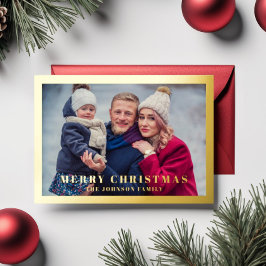 エレガントHappy New Year写真金ゴールド 箔シーズンカード