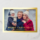 エレガントHappy New Year写真金ゴールド 箔シーズンカード (正面)