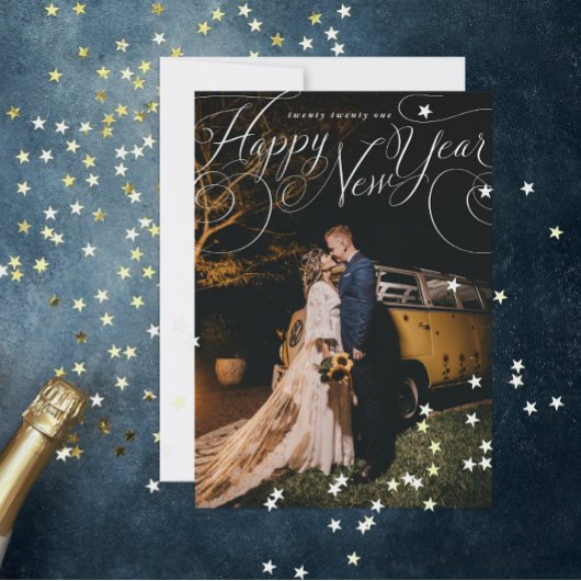 エレガントHappy New Year Holiday Photo シーズンカード