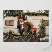 エレガントHappy New Year Script 箔シーズンカード (正面)