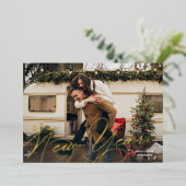 エレガントHappy New Year Script 箔シーズンカード (立ち正面)