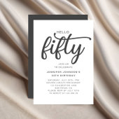 エレガントHello Fifty 50誕生日 招待状