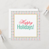 エレガントHoliday Businessロゴ/フォトポインセチア・アート カード (正面/裏面インサイチュ)