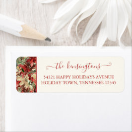 エレガントHoliday Poinsettiaクリスマスアドレス ラベル