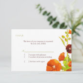 エレガントHollyhock開花結婚式RSVP 出欠カード (スタンド正面)