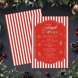 エレガントJingle & Mingleクリスマ企業のスパーティー 招待状
