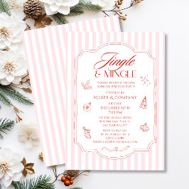 エレガントJingle & Mingleクリスマ企業のスパーティー 招待状