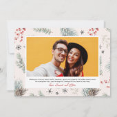 エレガントJOYクリスマスリース葉の果実の写真 シーズンカード (裏面)