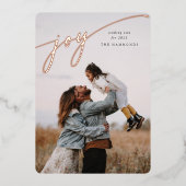 エレガント'Joy'台本の新年の写真 箔シーズンカード (正面)