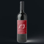エレガントJoy Christmas ワインラベル<br><div class="desc">このクリスマスワインボトルのラベルはハンドドロー離れドのクリスマスのフォントと果実と言葉を特徴とする：トレンディースクリプトの中の喜び。カスタム文字は、あなた自身のクリスマスの挨拶と名前を追加することができる。</div>