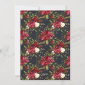 エレガントJoy Script Poinsettiaクリスマスフルフォト シーズンカード (裏面)