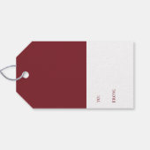 エレガントJoyful Burgundy Script Holiday ギフトタグ (裏面横)