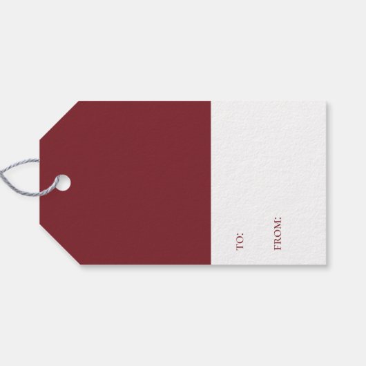 エレガントJoyful Burgundy Script Holiday ギフトタグ (裏面横)