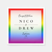 エレガントLGBTQ+プライド結婚ズ スタンダードカクテルナプキン (正面)