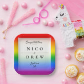 エレガントLGBTQ+プライド結婚ズ ペーパープレート (パーティー)