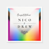 エレガントLGBTQ+プログレスプライド結婚 スタンダードカクテルナプキン (正面)