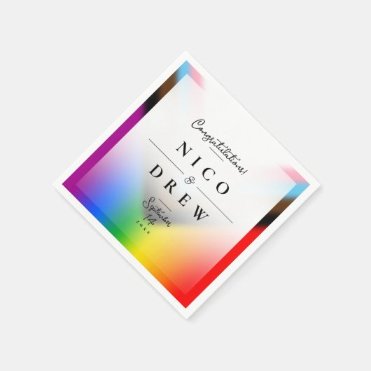 エレガントLGBTQ+プログレスプライド結婚 スタンダードカクテルナプキン (角)