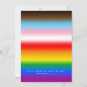 エレガントLGBTQ+プログレスプライド結婚 招待状 (裏面)