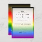 エレガントLGBTQ+ BIPOCプライド結婚 招待状 (正面/裏面)