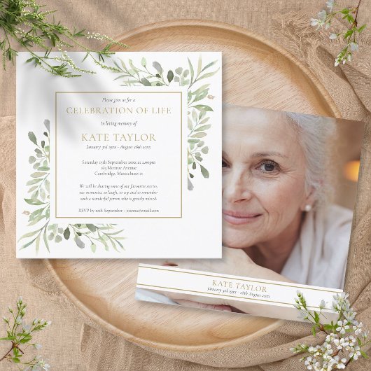 エレガントLife Photo Squareの葬儀お祝い 招待状