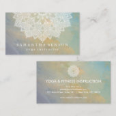 エレガントLotus Flowerロゴヨガ名刺 名刺 (正面/裏面)