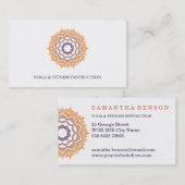 エレガントLotus Flower Mandara Logo Yoga 名刺 (正面/裏面)