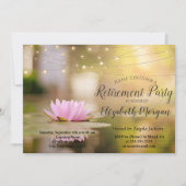 エレガントLotus String Lights退職パーティー 招待状 (正面)