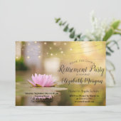 エレガントLotus String Lights退職パーティー 招待状 (スタンド正面)