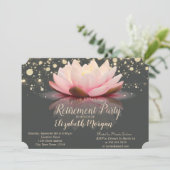 エレガントLotus String Lights Dots Retirementパーティー 招待状 (スタンド正面)