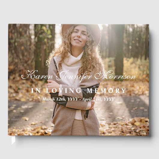 エレガントLoving MemoryのScript & Photoでの名前 ゲストブック (正面)