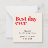 エレガントLuxury White Red結婚's Thank You ノートカード (正面)