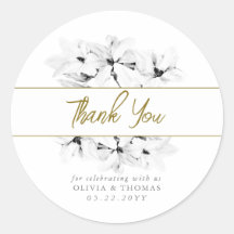 エレガントMagnoliasスタイリッシュ金ゴールド結婚の感謝