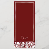 エレガントMaroon-Burgundyのディナ結婚ーメニューカード メニュー (裏面)