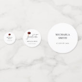 エレガントMaroon Graduation Cap大学院写真 コンフェッティ (裏面)