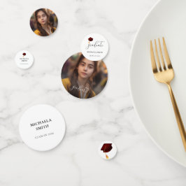 エレガントMaroon Graduation Cap大学院写真 コンフェッティ