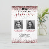 エレガントMarsala Red Joint卒業写真 招待状 (スタンド正面)