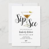 エレガントMartini Baby Showerを見る 招待状 (正面)