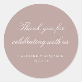 エレガントMauve Scriptの結婚カスタム ラウンドシール